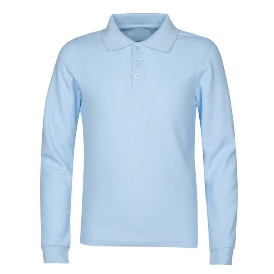 Pale blue polo shirts for school hotsell