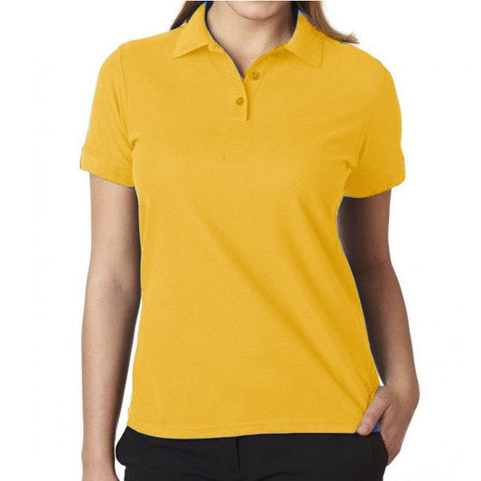 36 Pack Women's Short Sleeve School Uniform Polo Shirt - Gold-Wholesale School Uniforms