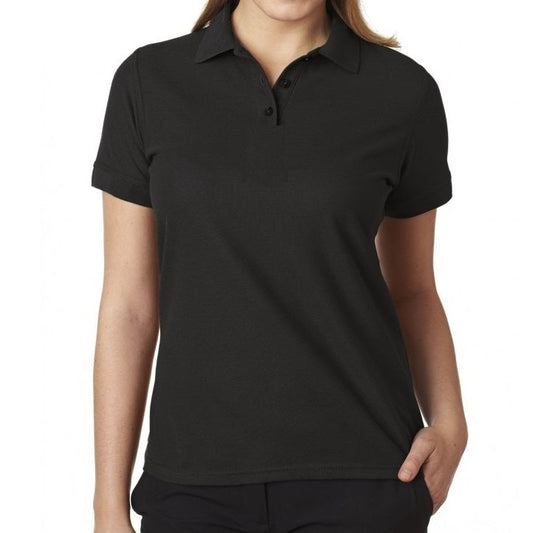 36 Pack Young Women's Short Sleeve School Uniform Polo Shirt - Black-Wholesale School Uniforms