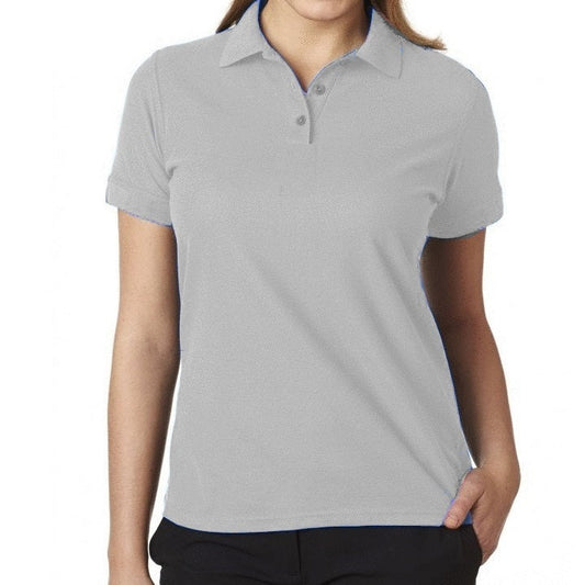 36 Pack Young Women's Short Sleeve School Uniform Polo Shirt - Heather Grey-Wholesale School Uniforms