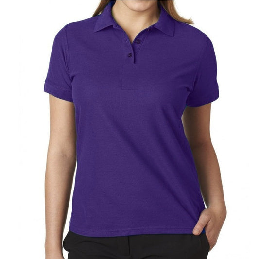 36 Pack Women's Short Sleeve School Uniform Polo Shirt - Purple-Wholesale School Uniforms