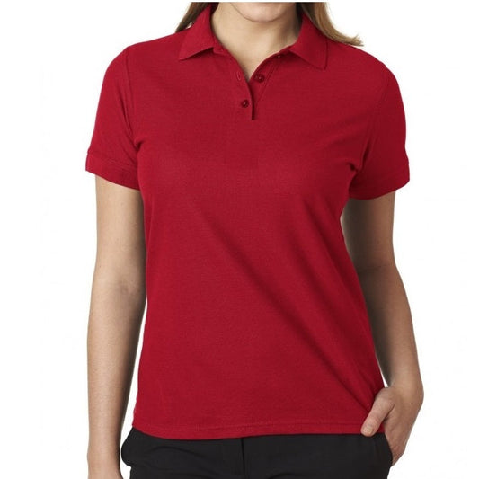 36 Pack Young Women's Short Sleeve School Uniform Polo Shirt - Red-Wholesale School Uniforms