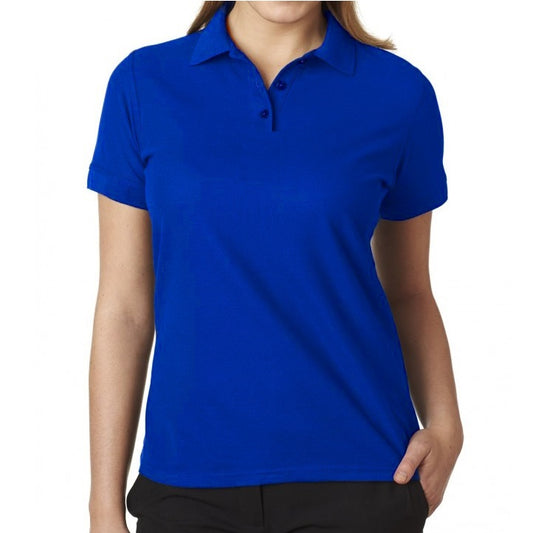 36 Pack Women's Short Sleeve School Uniform Polo Shirt - Royal Blue-Wholesale School Uniforms