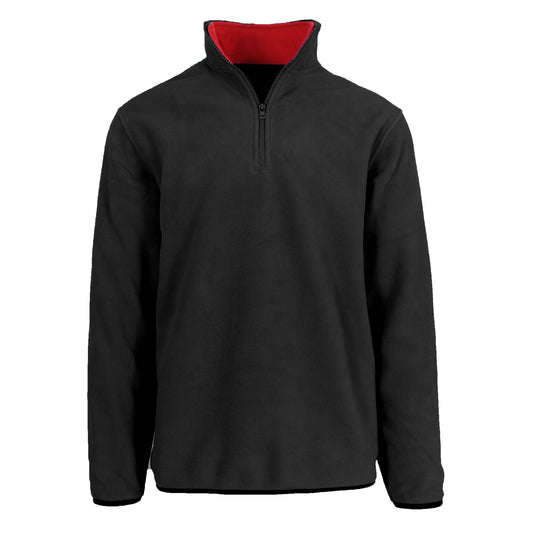 24 Pack Adult Size Quarter Zip Polar Fleece Sweater - Black