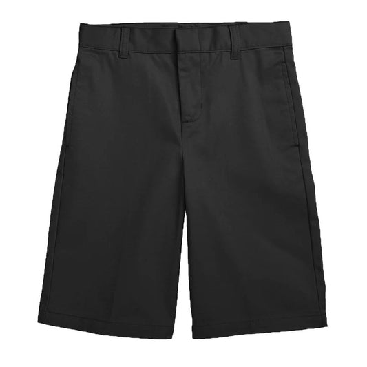 24 Pack Boys School Uniform Flat Front Shorts - Black By Size-Wholesale School Uniforms