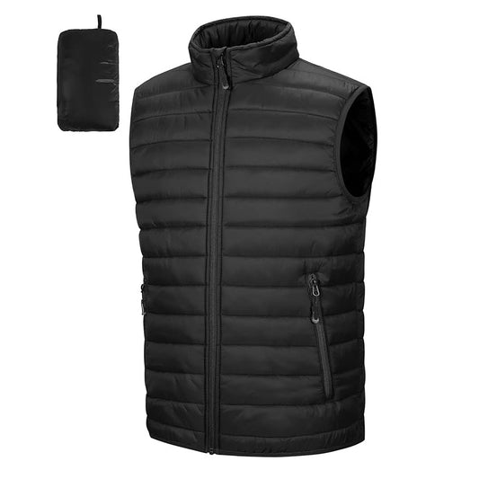 24 Pack Adult Size Full Zip Puffer Vest - Black