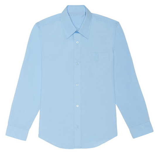 36 Pack Boys School Uniform Long Sleeve Dress Shirt - Light Blue-Wholesale School Uniforms