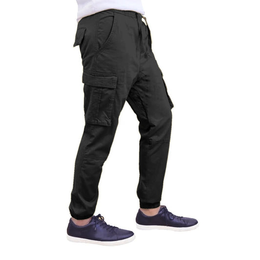 24 Pack Men's Super Stretch Cargo Jogger Pants - Black