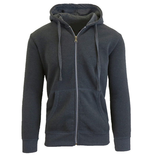 24 Pack Adult Size Unisex Zip Up Hooded Sweatshirt - Charcoal-Wholesale School Uniforms