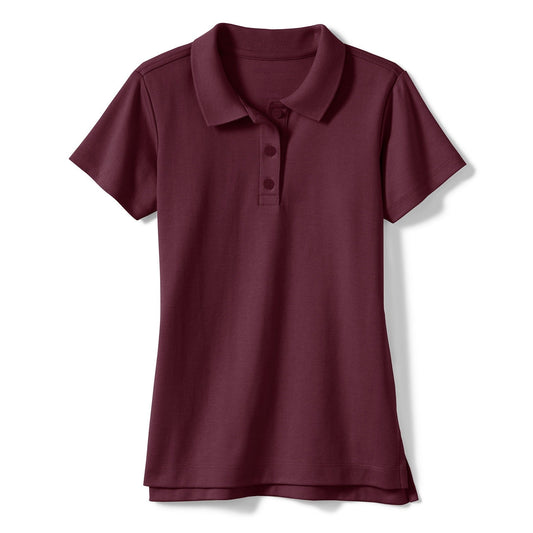 36 Pack Girls Short Sleeve School Uniform Polo Shirt - Burgundy-Wholesale School Uniforms