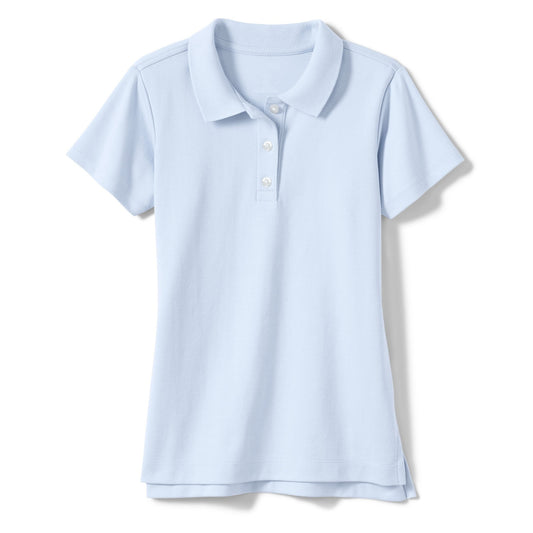 36 Pack Girls Short Sleeve School Uniform Polo Shirt - Light Blue-Wholesale School Uniforms