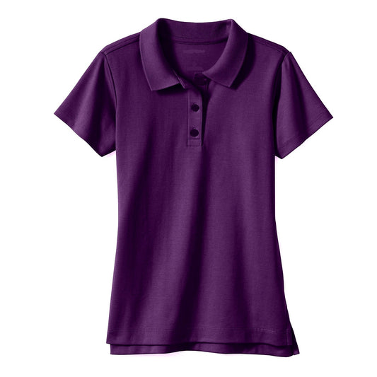 36 Pack Girls Short Sleeve School Uniform Polo Shirt - Purple-Wholesale School Uniforms