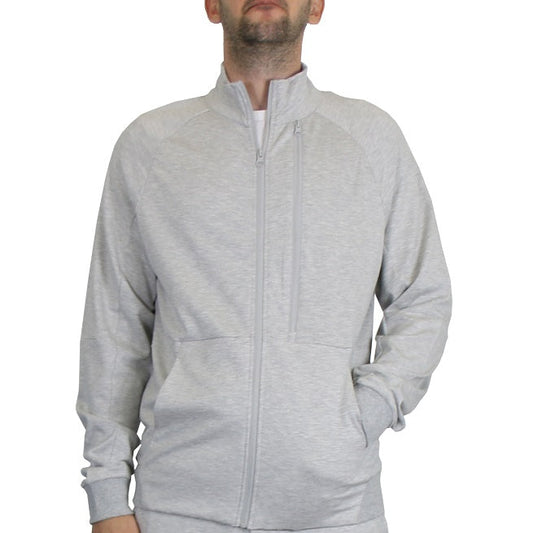 24 Pack Adult Size Full Zip Track Jacket - Grey-Wholesale School Uniforms