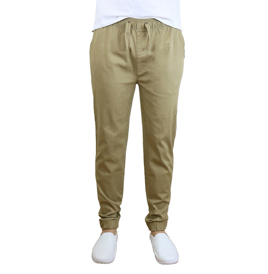 24 Pack Boy's Drawstring Jogger Pants in Khaki-Wholesale School Uniforms