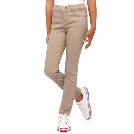 Girls skinny uniform pants best sale