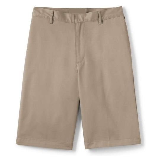 24 Pack Men's Flat Front School Uniform Shorts - Khaki-Wholesale School Uniforms