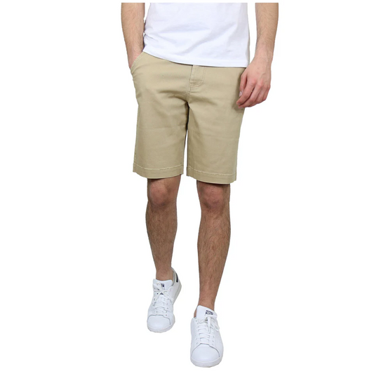 24 Pack Men's Stretch Chino School Uniform Shorts - Khaki-Wholesale School Uniforms