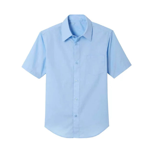 36 Pack Boys School Uniform Short Sleeve Dress Shirt - Light Blue-Wholesale School Uniforms