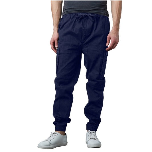 24 Pack Men's Drawstring Jogger Style Cargo Pants - Navy-Wholesale School Uniforms