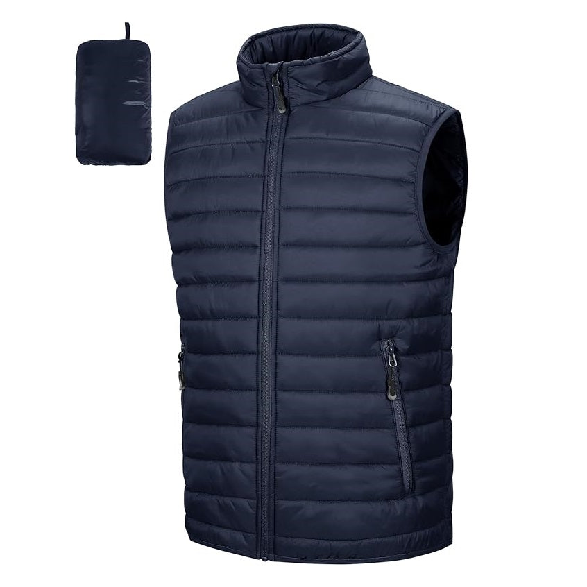 24 Pack Adult Size Full Zip Puffer Vest - Navy