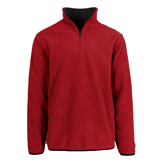 24 Pack Adult Size Quarter Zip Polar Fleece Sweater - Red