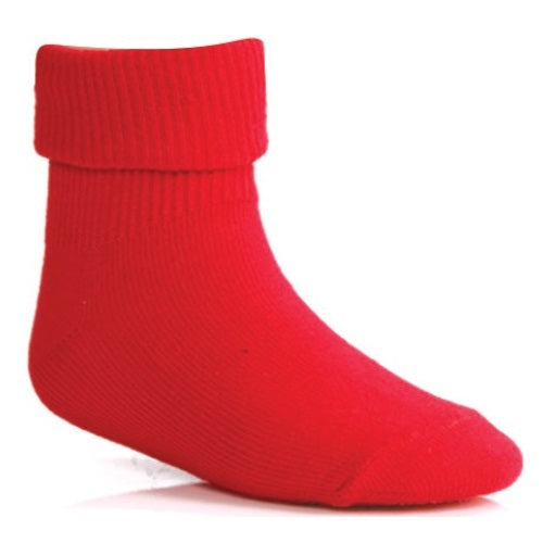 60 Pack Young Girl's Rolled Socks in Red-Wholesale School Uniforms