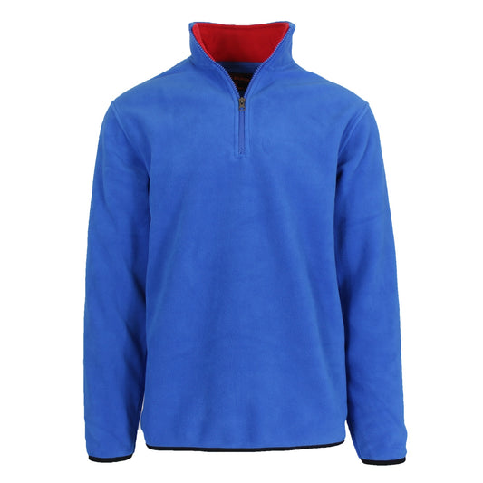 24 Pack Adult Size Quarter Zip Polar Fleece Sweater - Royal Blue