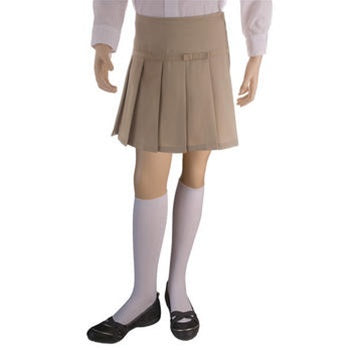 24 Pack Girls School Uniform Scooter Skirt - Khaki-Wholesale School Uniforms