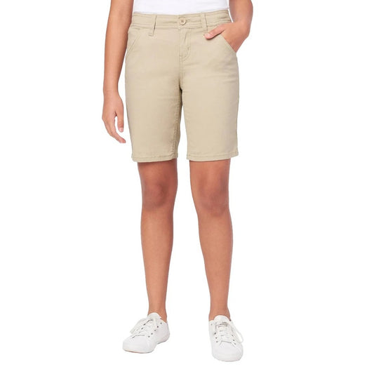 24 Pack Girls Stretch School Uniform Shorts - Khaki-Wholesale School Uniforms