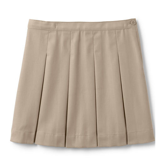 24 Pack Girls School Uniform Pleated Skirt - Khaki-Wholesale School Uniforms