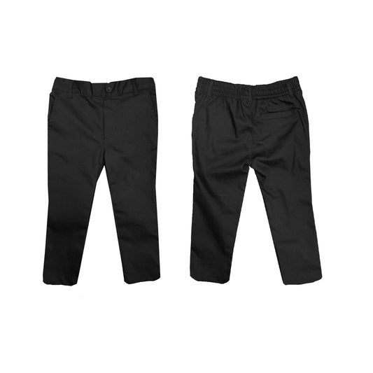 24 Pack Toddler Pull On Stretch Slim School Uniform Pants - Black-Wholesale School Uniforms