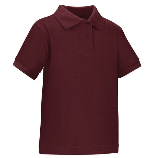 36 Pack Toddler Short Sleeve School Uniform Polo Shirt - Burgundy-Wholesale School Uniforms