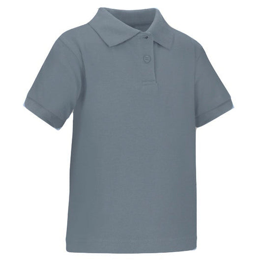 36 Pack Toddler Short Sleeve School Uniform Polo Shirt - Heather Grey-Wholesale School Uniforms