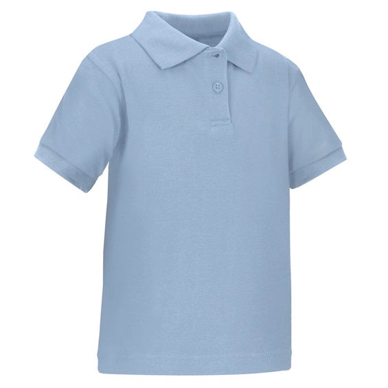 36 Pack Toddler Short Sleeve School Uniform Polo Shirt - Light Blue-Wholesale School Uniforms