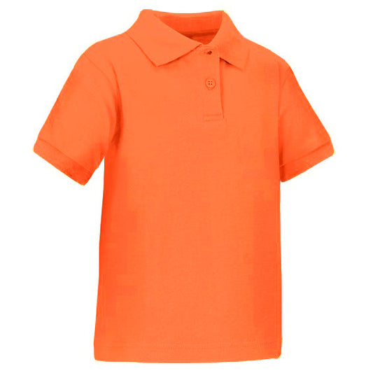 36 Pack Toddler Short Sleeve School Uniform Polo Shirt - Orange-Wholesale School Uniforms