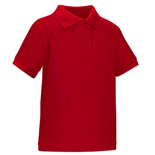 36 Pack Toddler Short Sleeve School Uniform Polo Shirt - Red-Wholesale School Uniforms