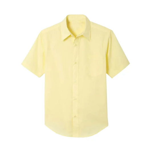 36 Pack Boys School Uniform Short Sleeve Dress Shirt - Yellow-Wholesale School Uniforms