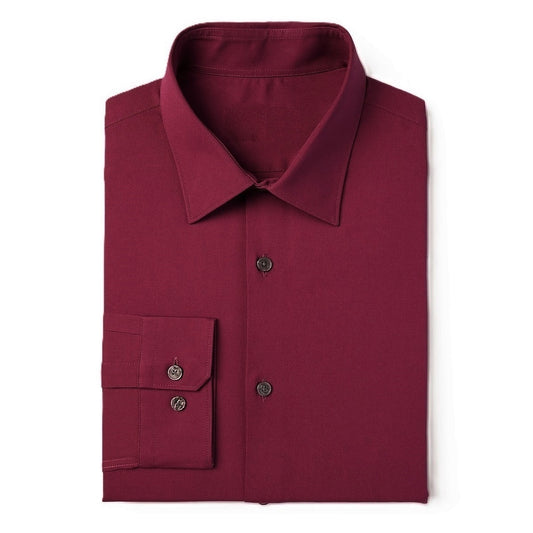 24 Pack Men's Long Sleeve Stretch Dress Shirt in Burgundy