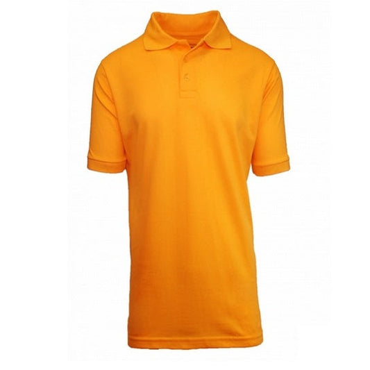 36 Pack Men's Short Sleeve School Uniform Polo Shirt in Gold by Size-Wholesale School Uniforms