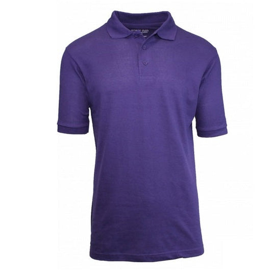 36 Pack Men's Short Sleeve School Uniform Polo Shirt - Purple-Wholesale School Uniforms