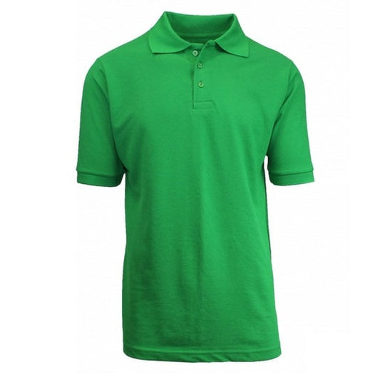 36 Pack Men's Short Sleeve School Uniform Polo Shirt - Kelly Green-Wholesale School Uniforms