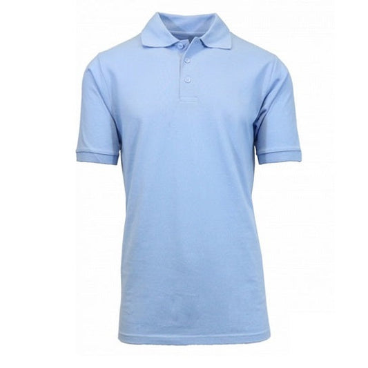 36 Pack Men's Short Sleeve School Uniform Polo Shirt in Light Blue by Size-Wholesale School Uniforms