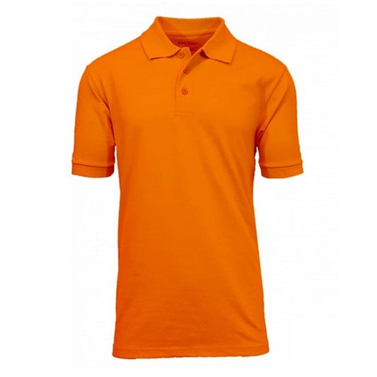 36 Pack Men's Short Sleeve School Uniform Polo Shirt - Orange-Wholesale School Uniforms