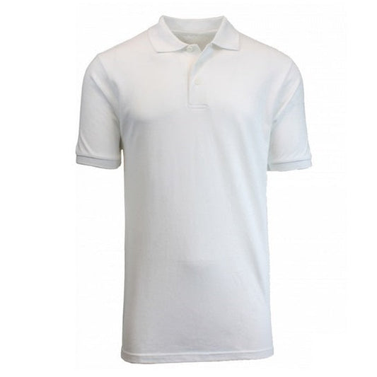 36 Pack Men's Short Sleeve School Uniform Polo Shirt in White by Size-Wholesale School Uniforms